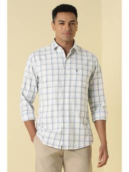 Allen Solly - White Checks Collar Neck Shirt