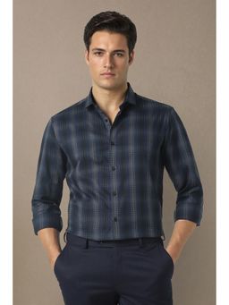 Louis Philippe - Navy Blue Printed Collar Neck Shirt