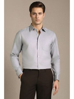 Louis Philippe - Purple Solid/Plain Collar Neck Shirt
