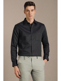 Louis Philippe - Black Stripes Collar Neck Shirt
