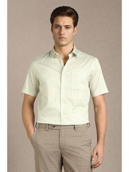 Louis Philippe - Green Printed Collar Neck Shirt