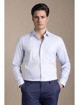 Louis Philippe - Blue Checks Collar Neck Shirt