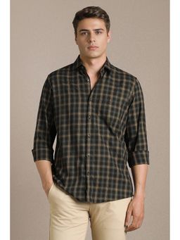 Louis Philippe - Black Checks Collar Neck Shirt