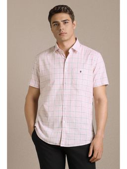 Louis Philippe - Pink Checks Collar Neck Shirt