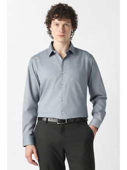 Van Heusen - Grey Solid/Plain Collar Neck Shirt