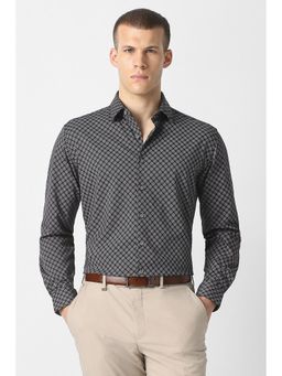 Van Heusen - Black Checks Collar Neck Shirt