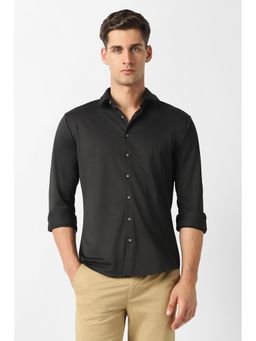 Van Heusen - Black Solid/Plain Collar Neck Shirt