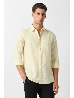 Van Heusen - Yellow Solid/Plain Collar Neck Shirt