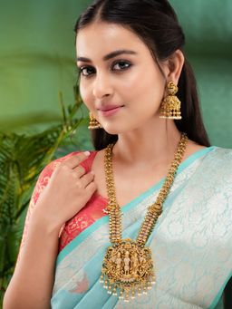 Saraf RS Jewellery - Gold Plated Stone Studded Ram Darbar Jewellery (Set Of 2)