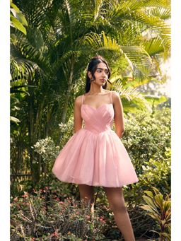 Lea Clothing - Becca Baby Pink Mesh Mini Dress