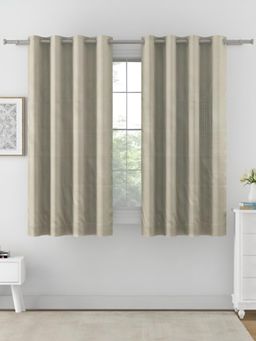 Swayam - Blackout Eyelet Window Curtain - Geometric Light Beige