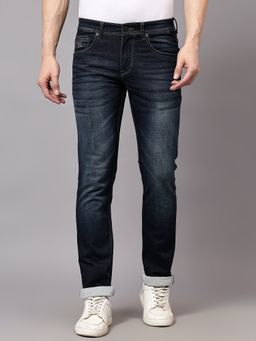 Cantabil - Men Carbon Blue Light Fade Stretchable Jeans
