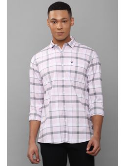 Allen Solly - Men Pink Custom Fit Check Full Sleeves Casual Shirts