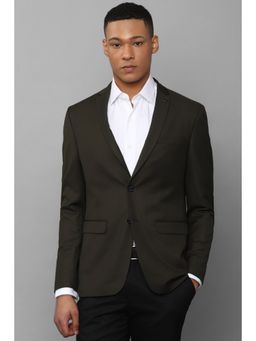 Allen Solly Men Olive Slim Fit Solid Casual Blazer
