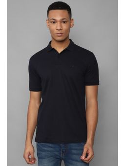 Allen Solly - Men Black Solid Polo Neck T-Shirt