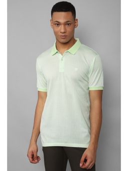 Allen Solly - Men Green Stripe Polo Neck T-Shirt