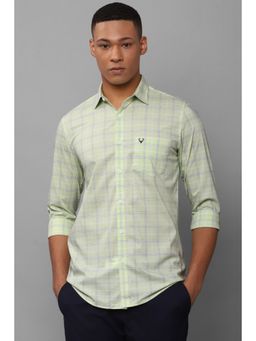 Allen Solly - Men Green Slim Fit Check Full Sleeves Casual Shirts