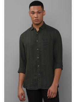 Allen Solly - Men Green Slim Fit Stripe Full Sleeves Casual Shirts