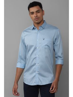 Allen Solly - Men Blue Slim Fit Print Full Sleeves Casual Shirts