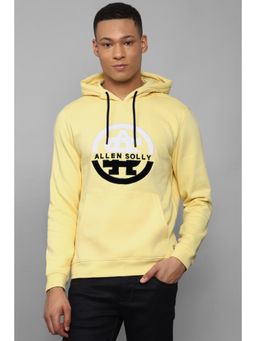 Allen Solly - Men Yellow Hooded Neck Full Sleeves Casual Sweatshirt