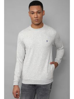 Allen Solly - Men Grey Crew Neck Full Sleeves Casual Sweatshirt