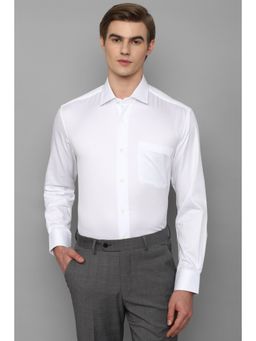 Louis Philippe - Men White Classic Fit Textured Full Sleeves Formal Shirt