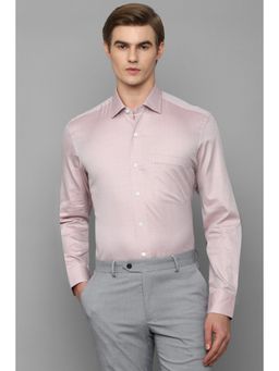 Louis Philippe - Men Pink Slim Fit Print Full Sleeves Formal Shirt
