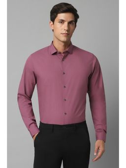 Louis Philippe - Men Pink Super Slim Fit Solid Full Sleeves Casual Shirt