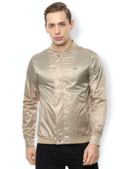 Van Heusen - Men Beige Solid Casual Jacket