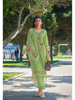 Autumnlane - Sarfarish Fern Schiffli Heavy Pakistani Kurta and Pant and Dupatta (Set of 3)