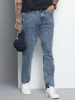 The Indian Garage Co - Men's Dad Fit Solid Mid Rise Jeans