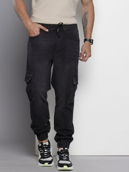 The Indian Garage Co - Men's Regular Fit Solid Mid Rise Jeans