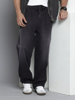 The Indian Garage Co - Men's Relaxed Fit Solid Mid Rise Jeans