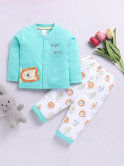 Hopscotch - Lion Print Cotton T-Shirt and Pant Set