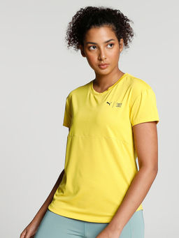 Puma - First Mile Commercial Womens Yellow T-Shirt