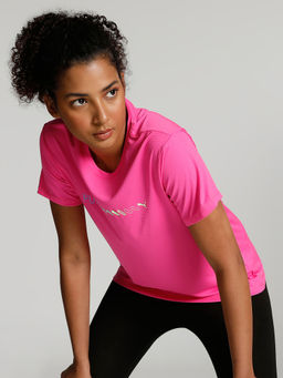 Puma - Run Logo Womens Pink T-Shirt