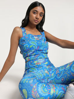 Puma - Classics Strap Women's Blue Crop Tank Top