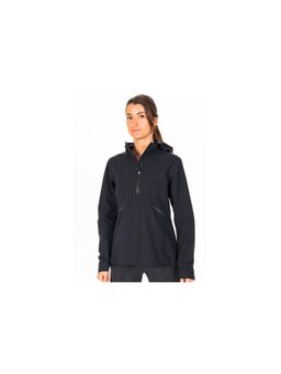 On - Women Black Polyester Blend Hoodie Jacket