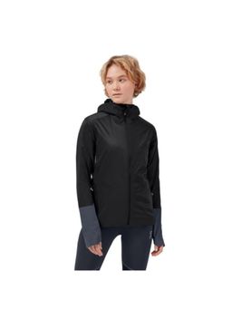 On - Women Black Polymide Hooded Jacket