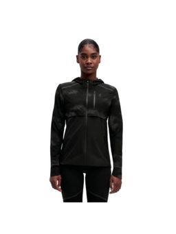 On - Women Black Polymide Hooded Jacket