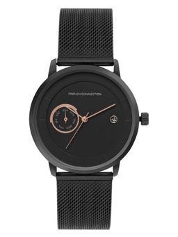 French Connection - Black Analog Round Dial Picasa Watch for Men - FCN00025B