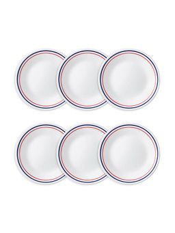 Corelle - Livingware Double Ring Red-N-Blue Pack of 6 12cm Sauce Dish Quarter Plates