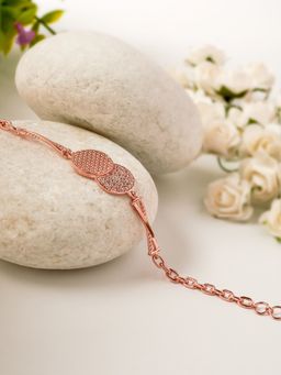 Silberry - 925 Sterling Silver Rose Gold Merging Bracelet for Women