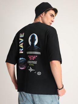 Weezy - Jet Black Rave Oversized T-Shirt