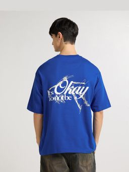 Weezy - Premium Royal Blue Its Okay Oversized T-Shirt