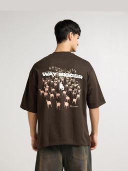 Weezy - Premium Chocolate Brown Way Bigger Oversized T-Shirt