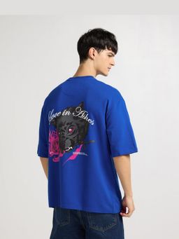 Weezy - Premium Royal Blue Love In Ashes Oversized T-Shirt