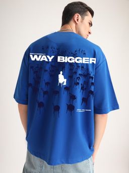 Weezy - Premium Royal Blue Way Bigger Oversized T-Shirt