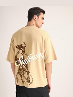 Weezy - Premium Beige Suffering Oversized T-Shirt