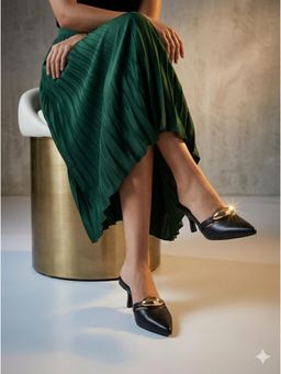 Zori World - Women Chique Black Mules Heels